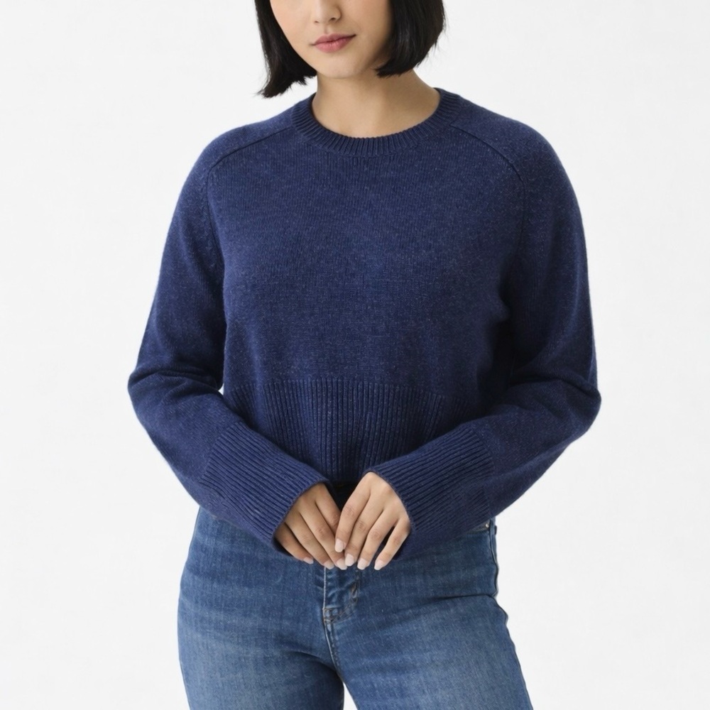 NWT KULE The Cleo Sweater Indigo Blue Wool & Cashmere Blend size XL
